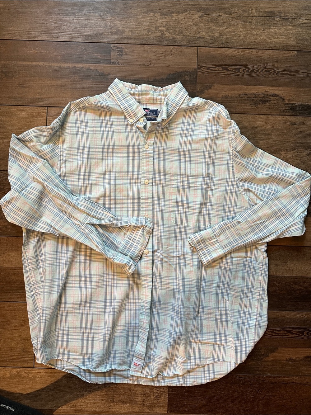 Vineyard Vines Men's Plaid Button-Down Shirt - Light Blue & Cream